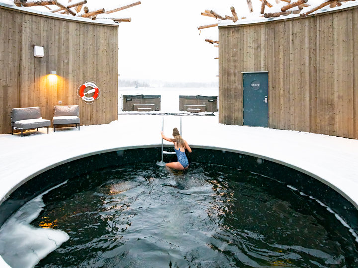 Outdoor wellness experience at a spa hotel in Sweden